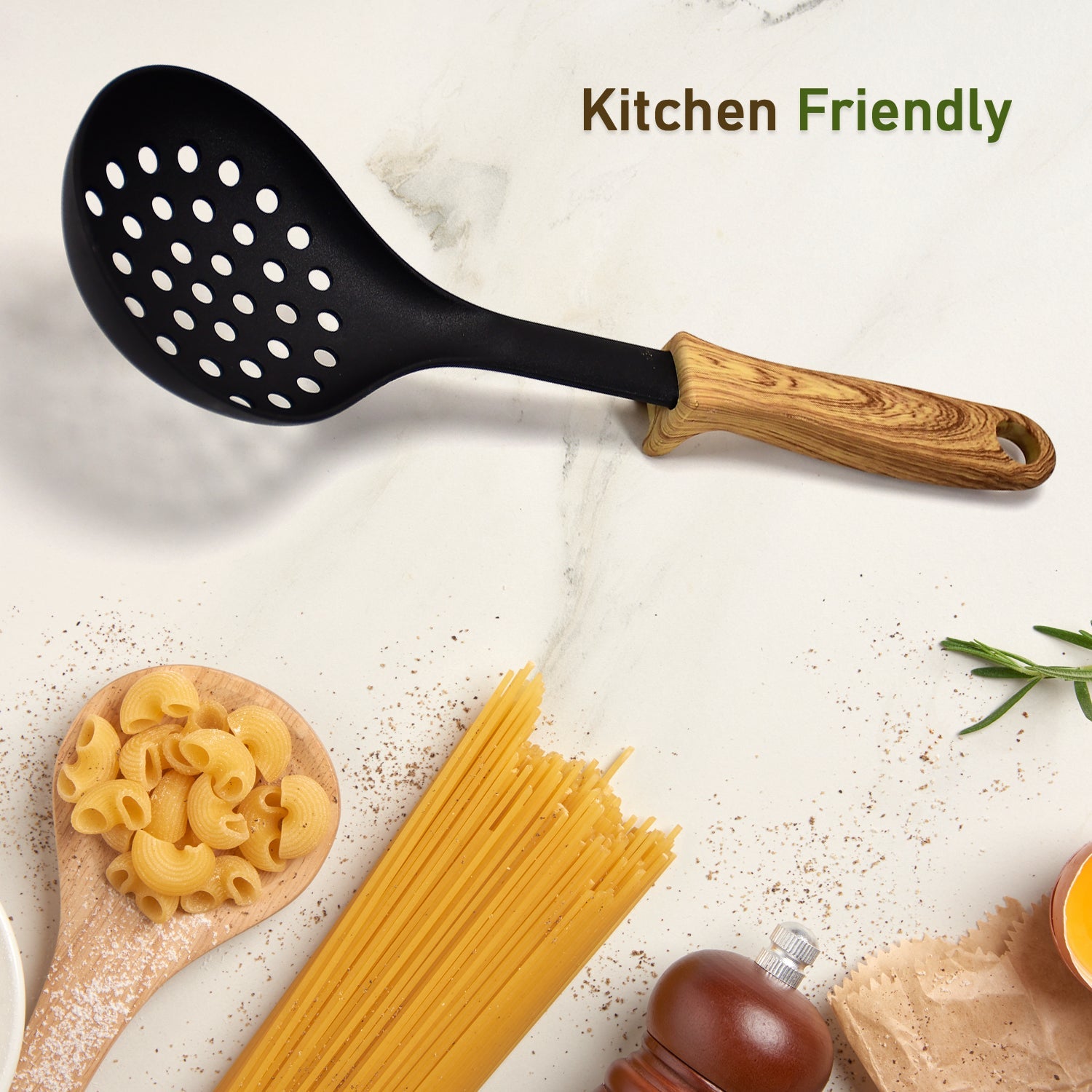 2589 Wooden Handle Design Silicone Kitchenware Non-stick Cookware Cooking Shovel Spoon Slotted Shovel Kitchen Utensils with Storage Bucket DeoDap 2589 Wooden Handle Design Silicone Kitchenware Non-stick Cookware Cooking Shovel Spoon Slotted Shovel Kitchen Utensils with Storage Bucket DeoDap